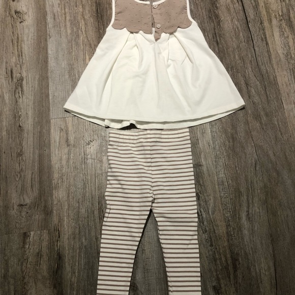 Dylan and Abby Tan and Cream Top and Leggings Size 6-9 Months. - Picture 2 of 3